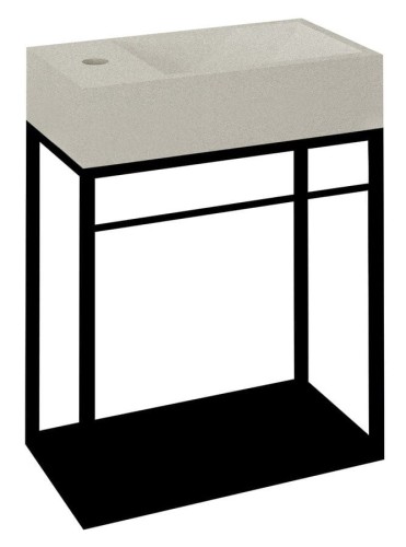 CREST wspornik pod umywalkę z półką 39,5x45x21,7cm, czarny mat