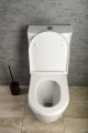 TURKU RIMLESS kompakt WC podwyższane, deska WC Soft Close, odpływ dolny/tylny