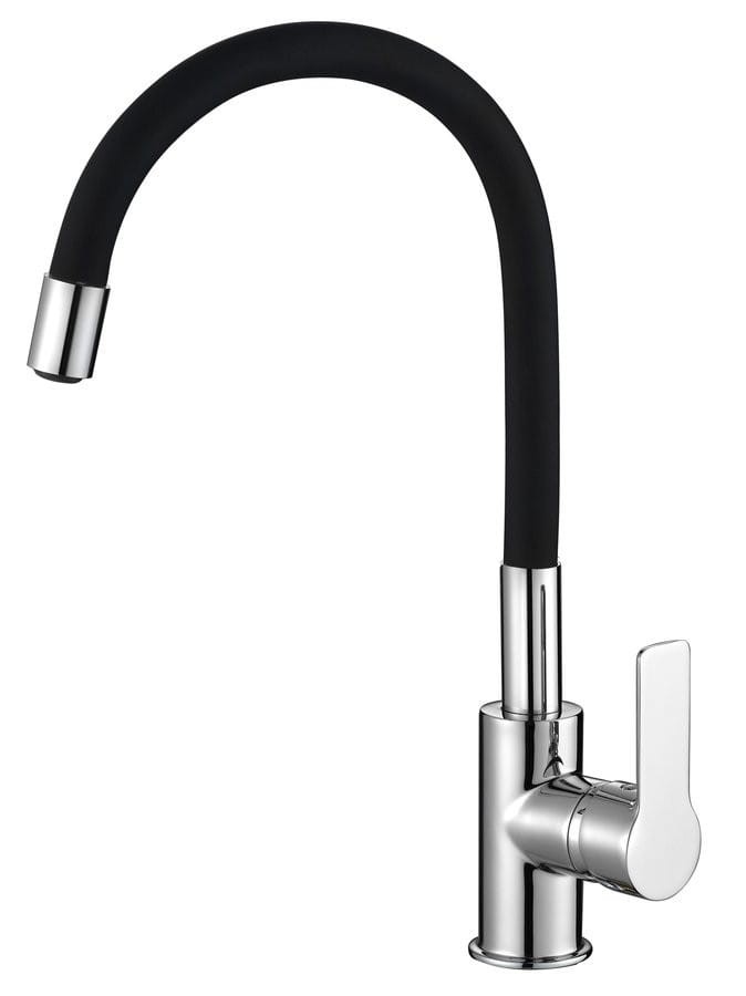 AQUALINE LORE bateria kuchenna z elastyczną wylewką, czarny/chrom - 1106-70