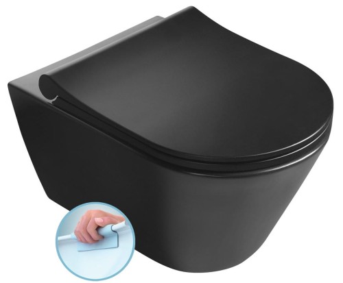 AVVA WC wiszące, Rimless, 35,5x53 cm, czarny mat