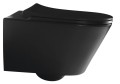AVVA WC wiszące z funkcją bidetu, Rimless, 35,5x53 cm, czarny mat