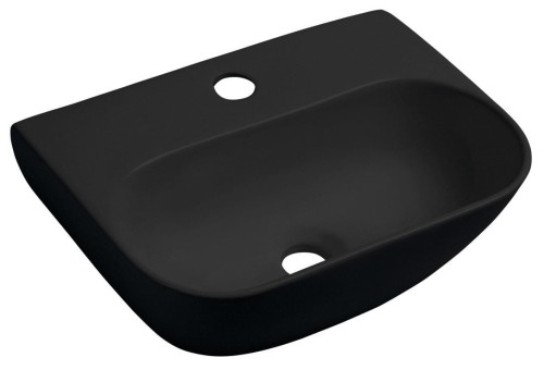 NERISSA umywalka ceramiczna 41,5x12,5x28,5 cm, czarny mat
