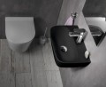 NERISSA umywalka ceramiczna 41,5x12,5x28,5 cm, czarny mat