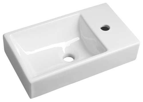 MINOS Umywalka ceramiczna 45x26 cm, prawa
