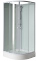 AIGO Boks prysznicowy półokrągły 900x900x2040 mm, biały profil, szkło czyste
