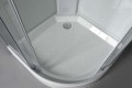 AIGO Boks prysznicowy półokrągły 900x900x2040 mm, biały profil, szkło czyste