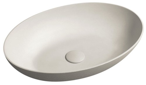 FORMIGO umywalka betonowa, 60x14,5x40 cm, piaskowy
