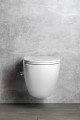 INFINITY WC wiszące Rimless, z dyszą bidetową i zaworem, 36,5x53 cm, biały