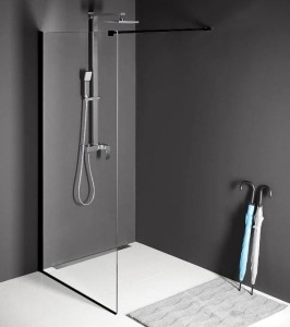 MODULAR SHOWER BLACK ścianka walk-in, montaż przy ścianie, 900 mm