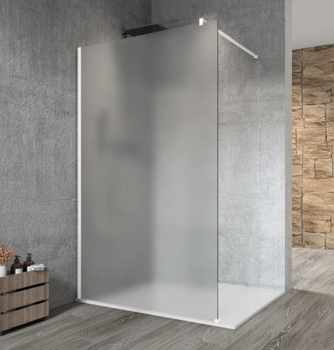 VARIO WHITE jednoczęściowa kabina przysznicowa Walk-In, montaż przy ścianie, szkło matowe, 1200 mm