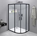SIGMA SIMPLY BLACK kabina prysznicowa półokrągła 1200x900mm, R550, szkło czyste