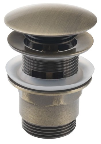 Korek umywalkowy 5/4“, klik- klak, duży grzybek, wys. 30-45 mm, ciemny brąz