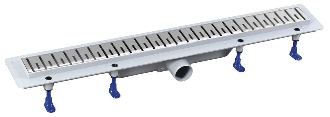 KLAVER odpływ liniowy z rusztem ze stali nierdzewnej, superflow, DN50, 810x122x65 mm