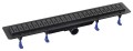 KLAVER BLACK odpływ liniowy z rusztem ze stali nierdzewnej, superflow, DN50, 710x122x65 mm
