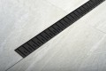 KLAVER BLACK odpływ liniowy z rusztem ze stali nierdzewnej, superflow, DN50, 710x122x65 mm