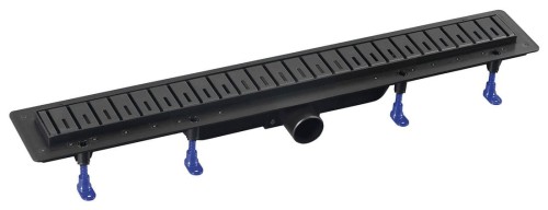 KLAVER BLACK odpływ liniowy z rusztem ze stali nierdzewnej, superflow, DN50, 810x122x65 mm