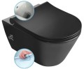 AVVA WC wiszące Rimless ze zintegrowana baterią i prysznicem bidetowym, 35,5x53 cm, czarny mat