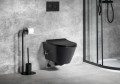 AVVA WC wiszące Rimless ze zintegrowana baterią i prysznicem bidetowym, 35,5x53 cm, czarny mat
