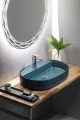 INFINITY OVAL umywalka ceramiczna nablatowa, 60x40 cm, petrol mat