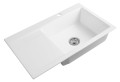 AVORIA zlewozmywak ceramiczny z ociekaczem 86x51 cm, biały