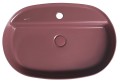 INFINITY OVAL umywalka ceramiczna nablatowa, 60x40 cm, maroon red mat
