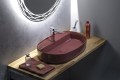 INFINITY OVAL umywalka ceramiczna nablatowa, 60x40 cm, maroon red mat
