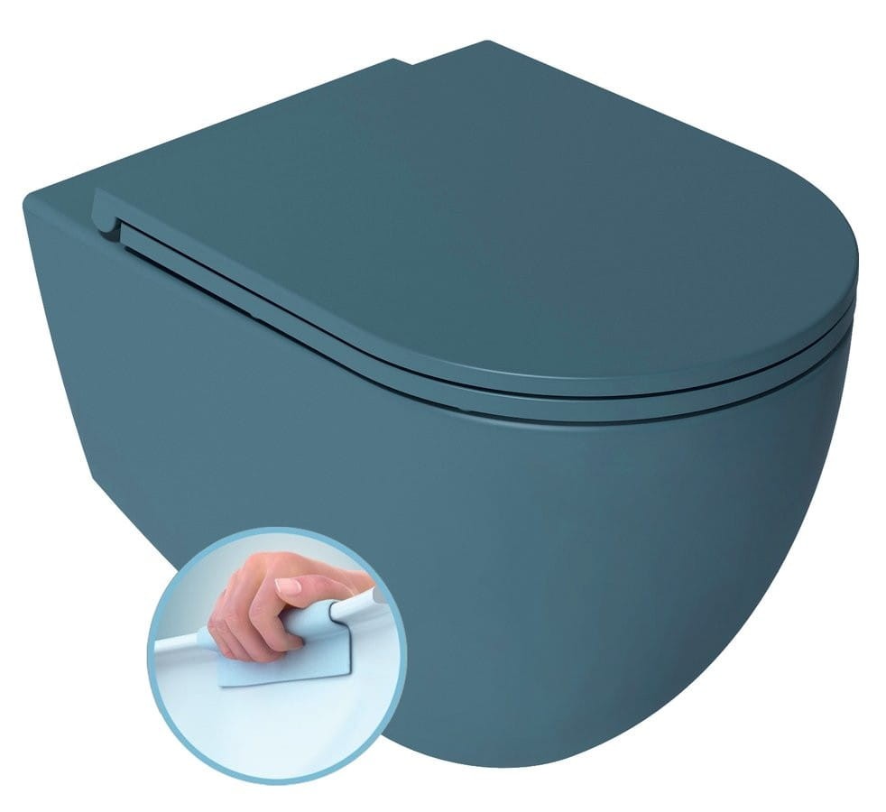 ISVEA INFINITY miska WC wisząca 6,5x53cm zielony  petrol mat - 10NF02001-2P