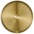 AURUM umywalka ze stali nierdzewnej, średnica 38 cm, z korkiem, złoty mat
