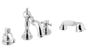 VIENNA bateria na brzeg wanny z wylewką retro,4 - elementowa,chrom