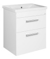 POLY szafka umywalkowa 61,5x74,6x43 cm, 2 szuflady, biała