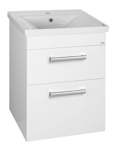 POLY szafka umywalkowa 51,8x74,6x44 cm, 2 szuflady, szuflada, biała