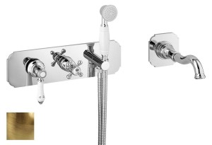 VIENNA bateria wannowa podtynkowa, kompletna, 2 wyjścia, brąz