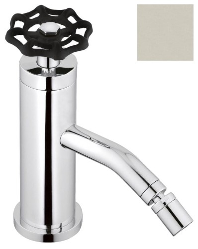INDUSTRY bateria bidetowa bez odpływu, wysokość 162 mm, nikiel/czarny