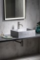 FORMIGO umywalka betonowa, 47,5x14x36,5 cm, srebrny