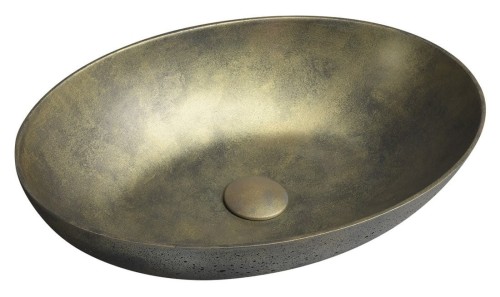 FORMIGO umywalka betonowa, 60x14,5x40 cm, złoty