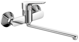 Aqualine LOTTA bateria umywalkowa ścienna płaska wylewka 220 mm chrom - LT642
