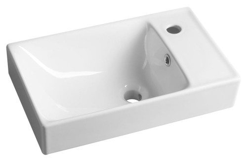 NUALI umywalka ceramiczna 50x30 cm, prawa, biała
