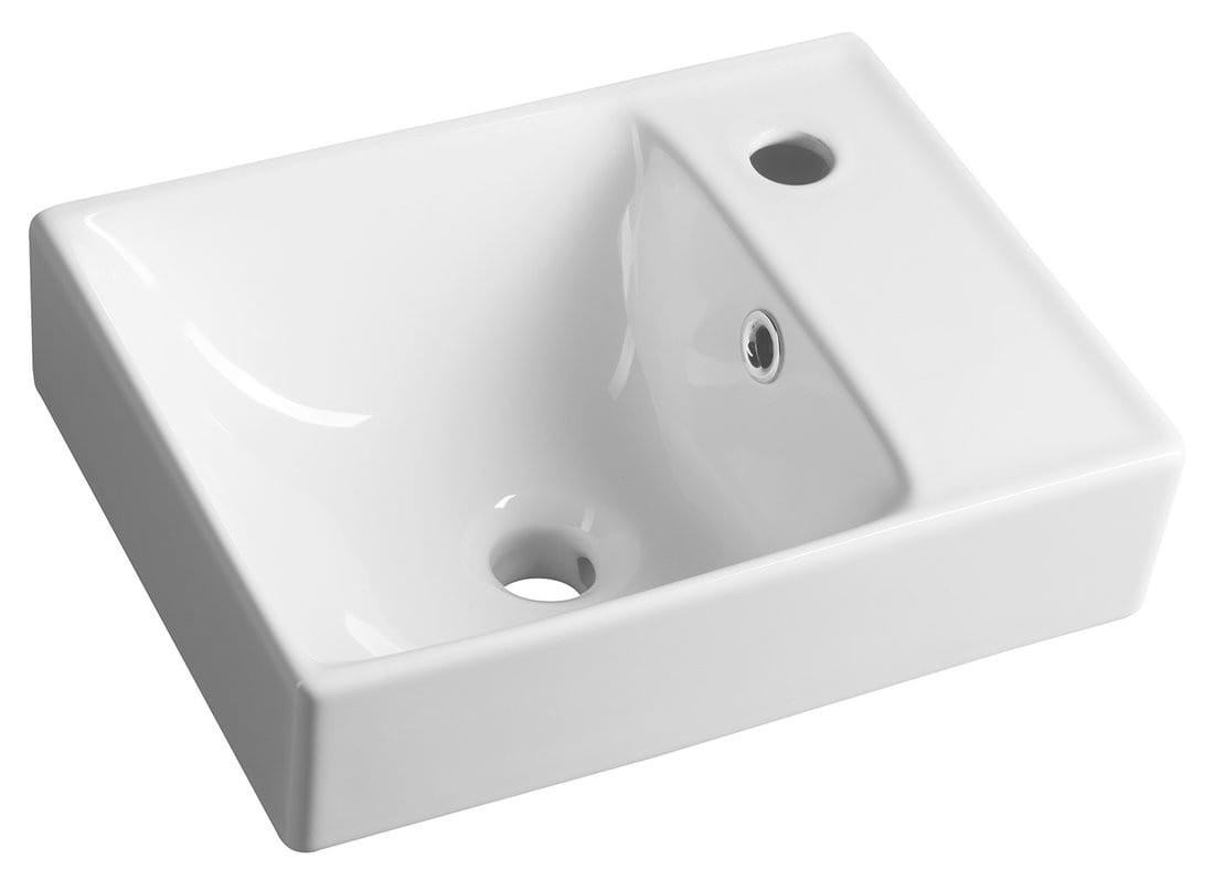 Sapho NUALI umywalka ścienna prostokątna ceramiczna 40x30 cm biała - TU0128