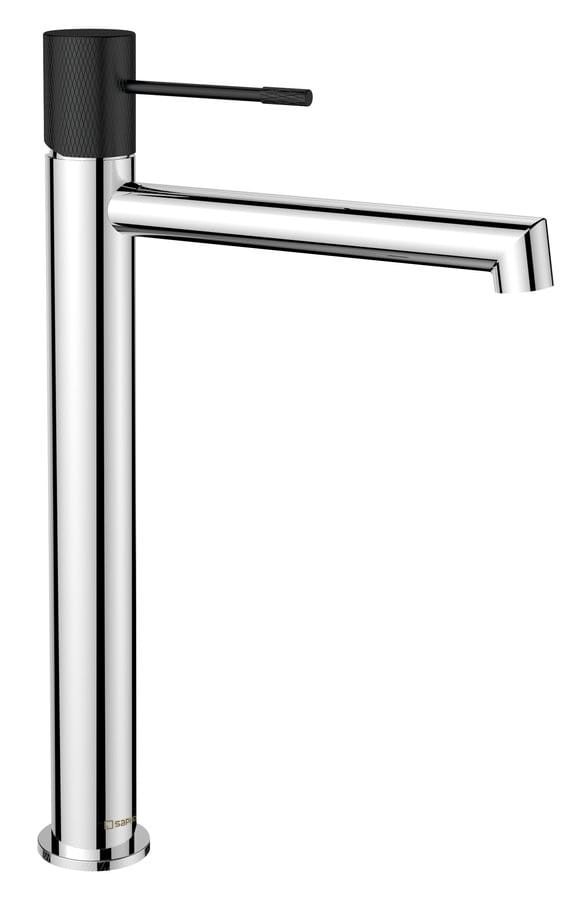 Sapho SOLARIS bateria umywalkowa stojąca bez odpływu wysoka chrom/czarny - WD006CB 