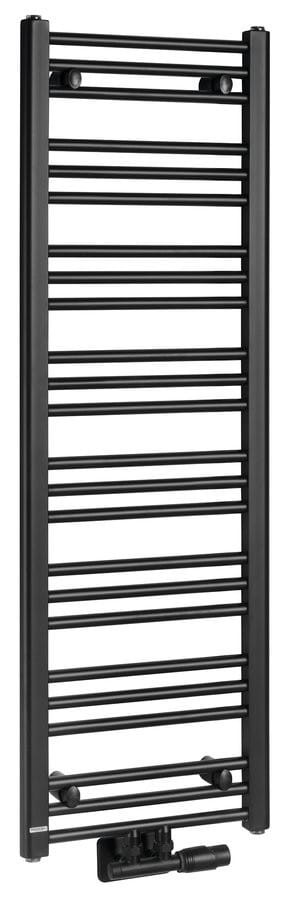 Bruckner ALBRECHT grzejnik łazienkowy 400x1250 mm podłączenie centralne czarny mat - 600.112.6