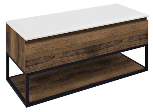 SKARA szafka umywalkowa 110x50x45cm, czarny mat/dąb collingwood