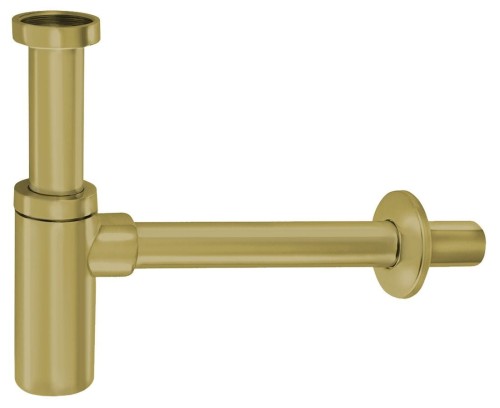 Syfon umywalkowy 5/4", odpływ Ø 32 mm, okrągły, złoto mat
