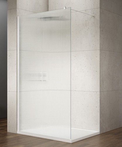 VARIO WHITE jednoczęściowa kabina prysznicowa Walk-In, montaż przy ścianie, szkło nordic, 700 mm