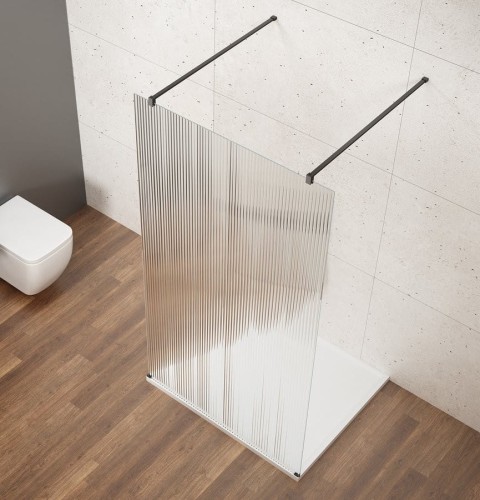 VARIO BLACK jednoczęściowa kabina przysznicowa Walk-In, szkło nordic, 900 mm