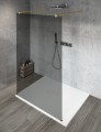 VARIO GOLD MATT jednoczęściowa kabina przysznicowa Walk-In, szkło dymione, 900 mm