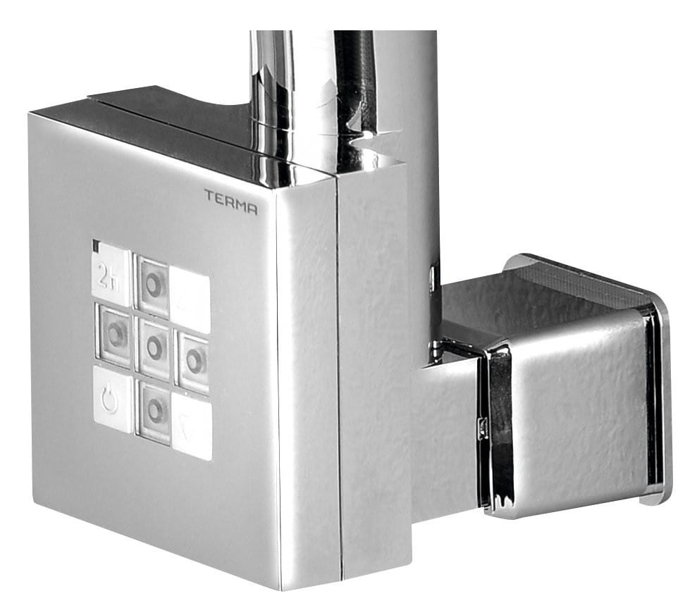 Sapho KTX grzałka elektryczna z termostatem z maskownicą kabla, 200 W, chrom - KTX-CW-200
