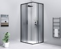 SIGMA SIMPLY BLACK kabina prysznicowa 900x900 mm, wejście z rogu, Brick szkło