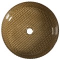 MARAGUA grawerowana szklana umywalka nablatowa Ø 39,5 cm, złoto