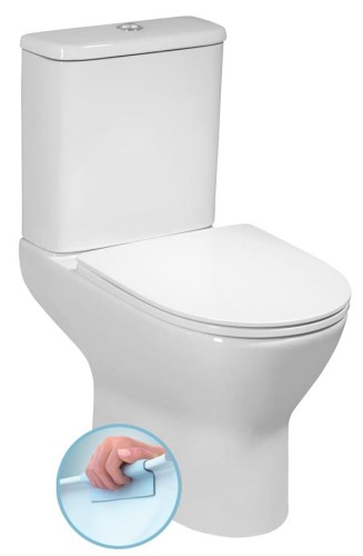 DARIO RIMLESS komplakt WC, odpływ poziomy/pionowy, biały