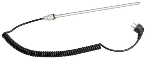 Grzałka elektryczna bez termostatu, kabel spiralny/czarny, 300 W